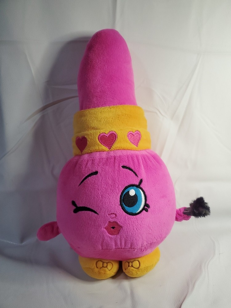 Shopkins Lippy Lips Lipstick Plush 15” Pink Orange Soft Stuffed Toy Makeup Large
