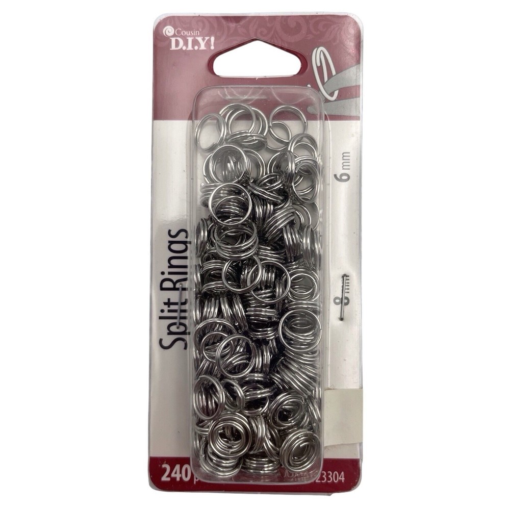 Cousin Split Rings Silver Color DIY Jewelry Making 6mm To 8mm 240 Pieces