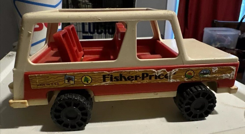 1979 Fisher Price Little People Family Station Wagon Jeep Truck 992 Vintage READ