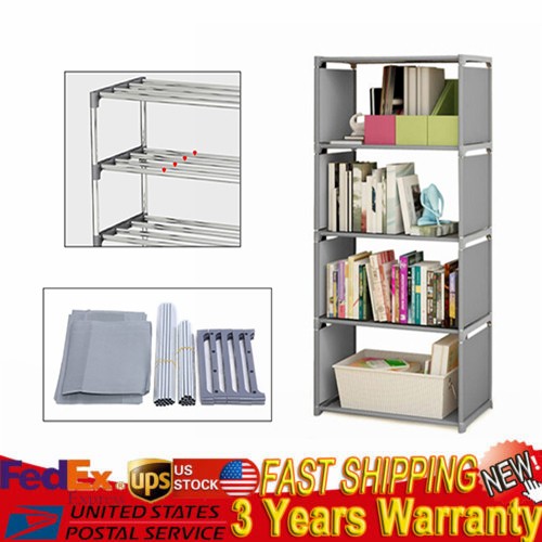 4 Tier Bookcase Bookshelf Clothes Storage Shelves Shelving Cabinet Display Rack