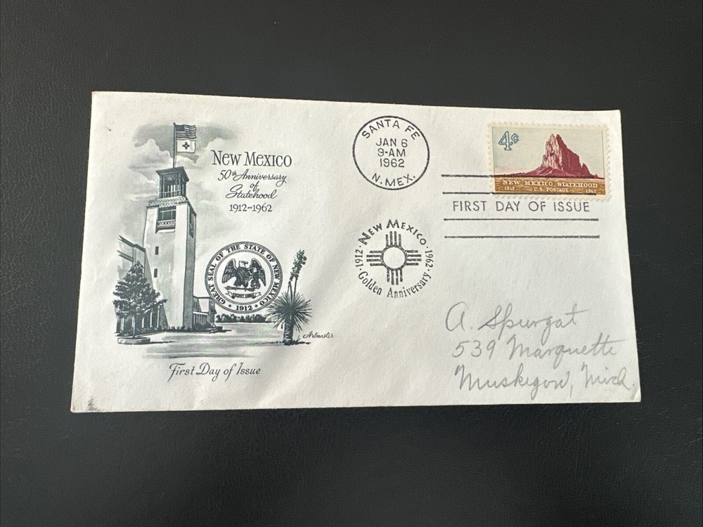 50th Anniversary - New Mexico Statehood- 1962 - #1191 FDC Artmaster Cachet