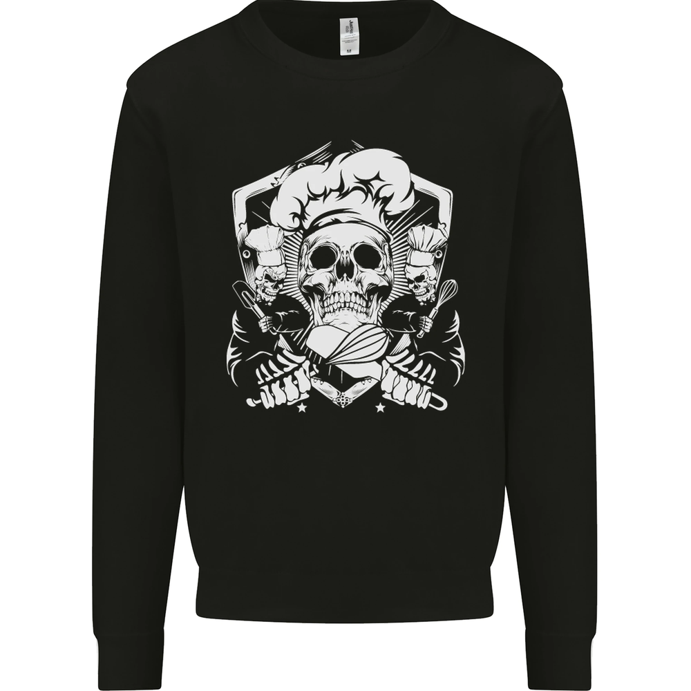 Skull Chef Cooking Cook Baker Baking Mens Sweatshirt Jumper