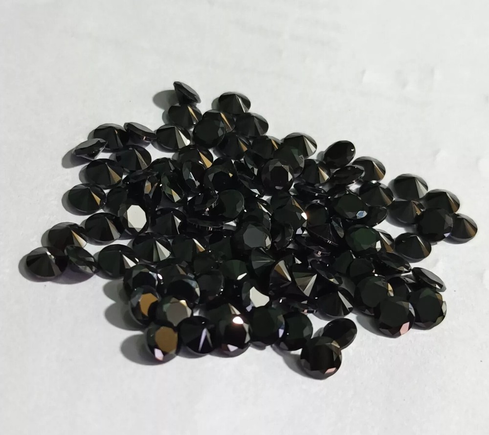 EGL Certified 6 mm Natural Black Sapphire 20 Pcs Lot Round Shape Loose Gemstone