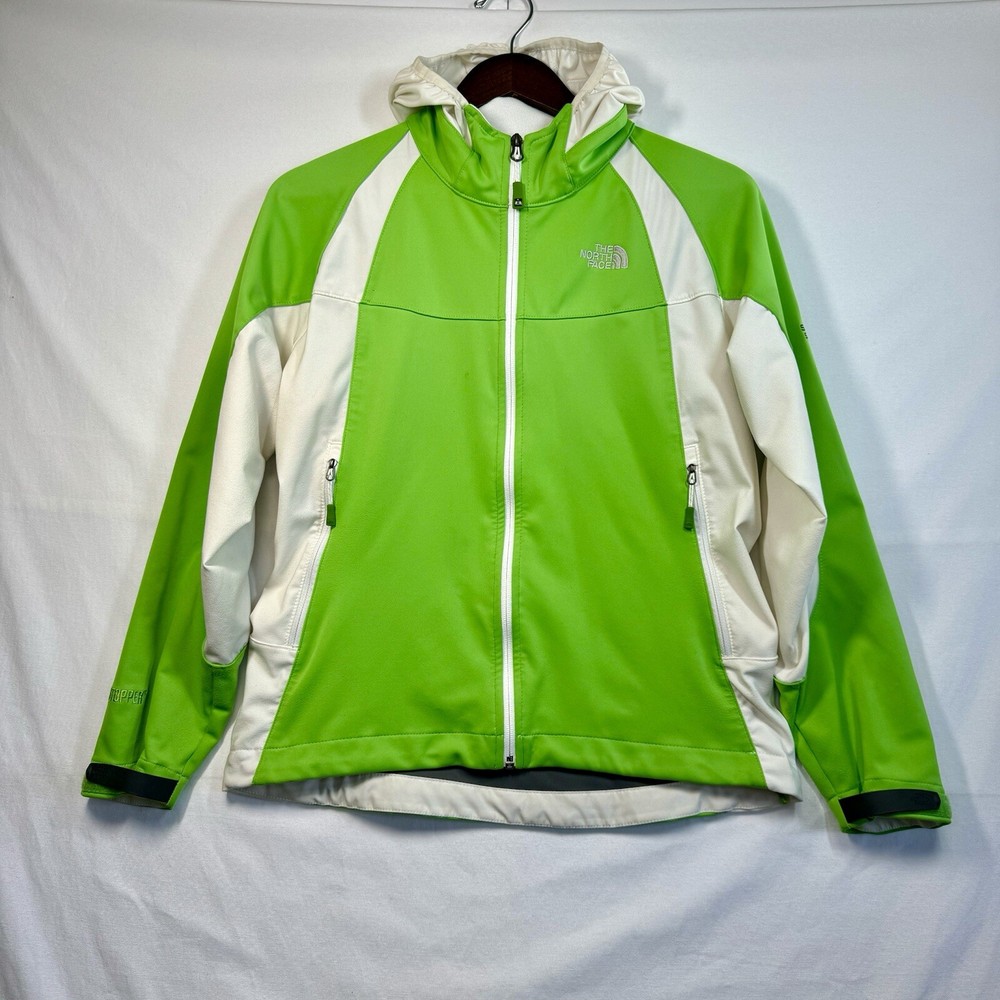 The North Face Summit Series Windstopper Zip Up Hooded Jacket Green Sz Medium
