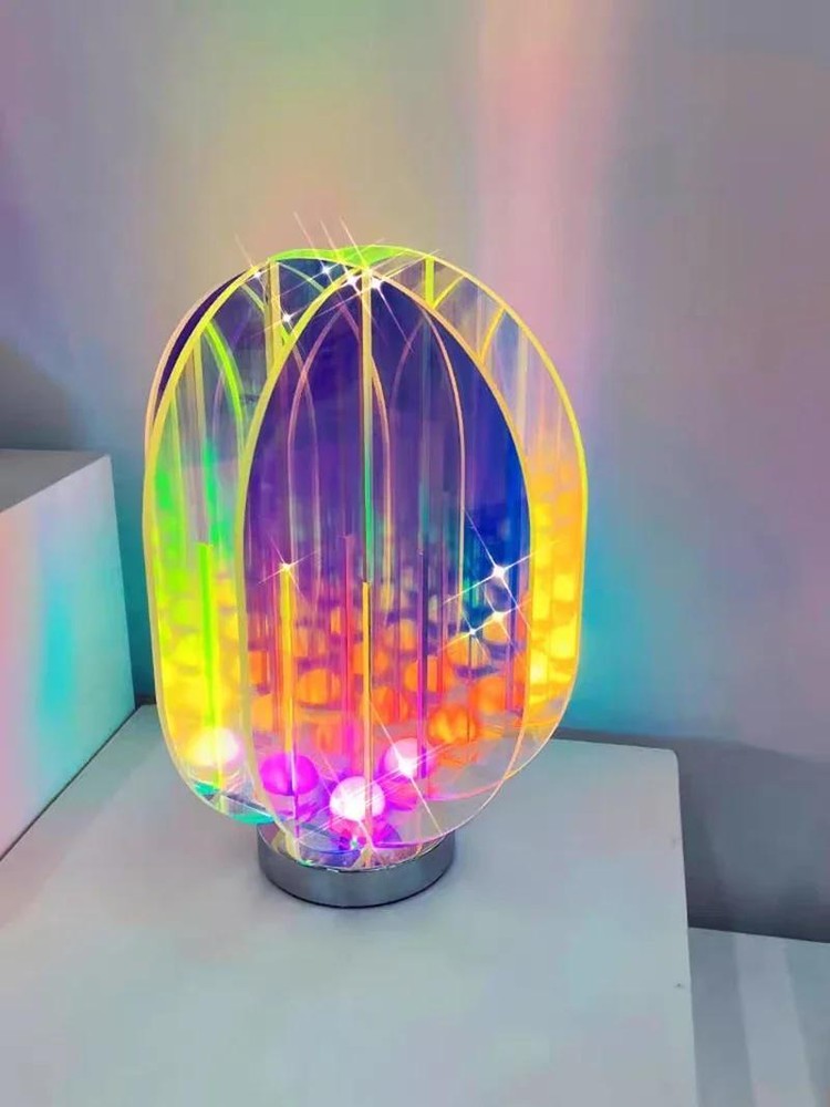 Modern USB Touch LED Acrylic Multicolor Geometric Table Lamp for Stylish Decor