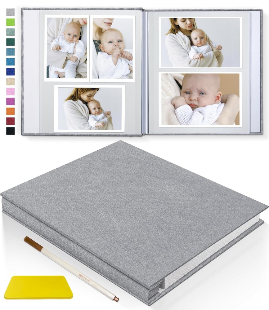 Photo Album Self Adhesive Scrapbook Album for 4x6 5x7 8x10 Pictures DIY Photo...