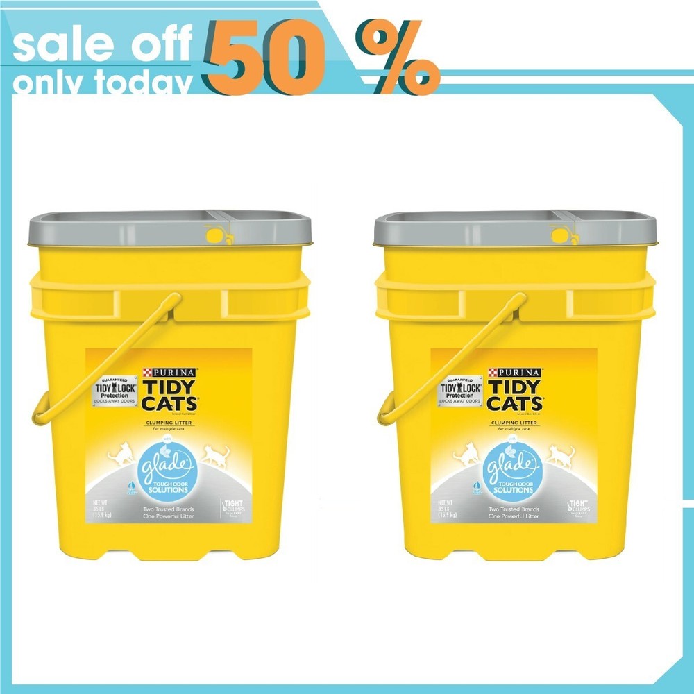 Purina Tidy Cats Clumping Cat Litter, Glade Clear Springs Multi 35 lb 2 pack