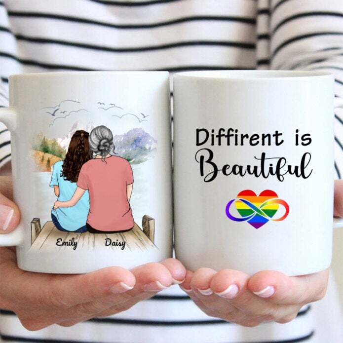 Different Is Beautiful 母と大人の娘 マグカップ 誕生日プレゼント