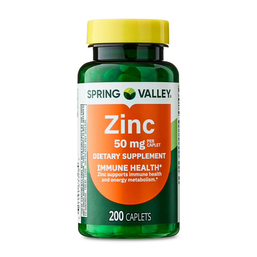 Spring Valley Zinc 50mg Caplets- 200 Count new free shipping