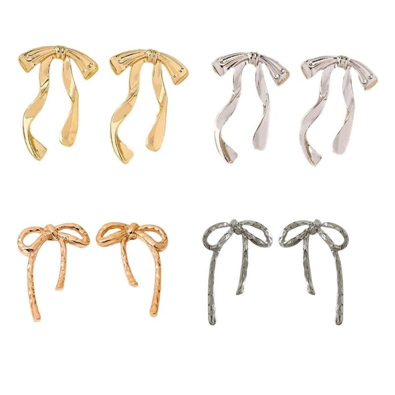 Elegant Bowknot Stud Earrings Trendy Women Fashion Jewelry Accessory