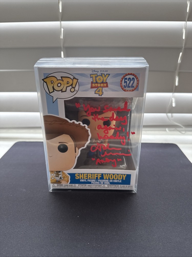 Funko POP Toy Story 4 Sheriff Woody #522 Autographed Quote Signed By John Morris