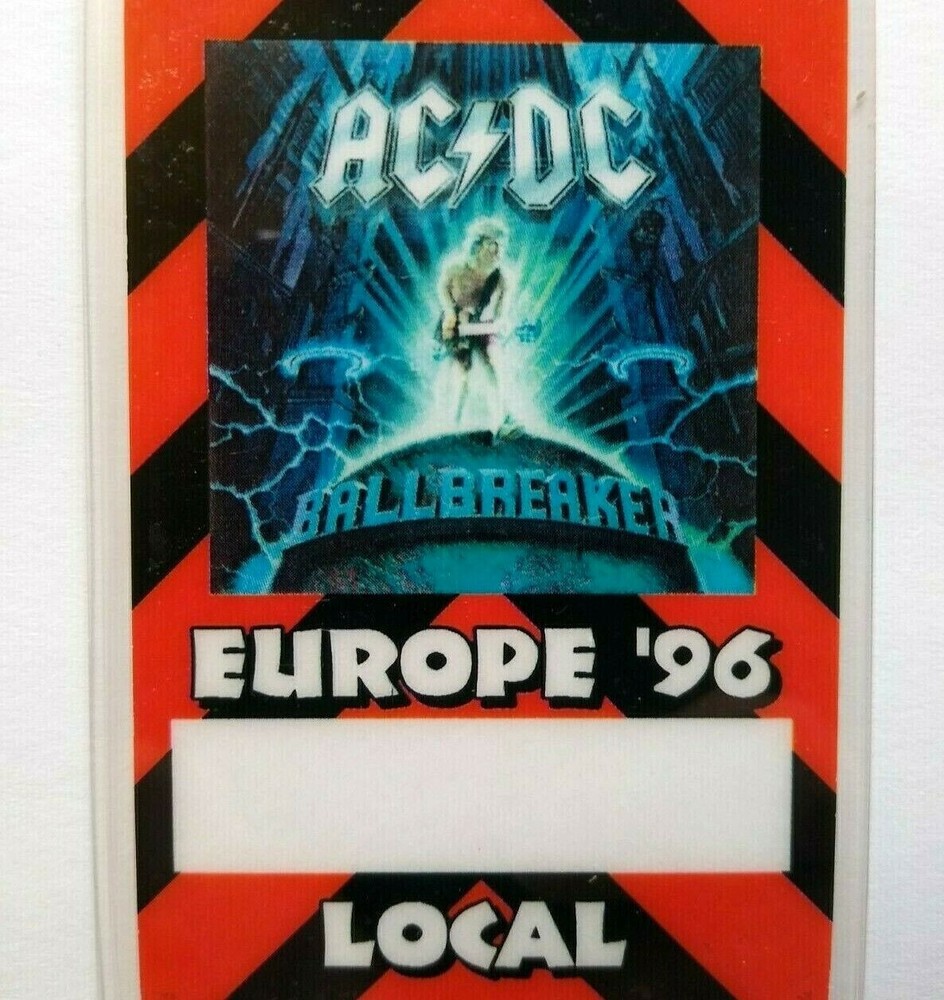 AC/DC Vintage Backstage Pass Ballbreaker Laminated Hard Rock Music 1996