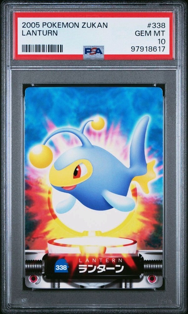 PSA 10 GEM MINT Lanturn #338 Carddass Zukan Advanced Gen. Bandai Pokémon POP 1