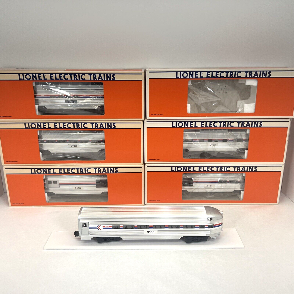 Lionel O Gauge Amtrak 15 Aluminum 6-Car Passenger Train Set 6-19100 19103 05-06