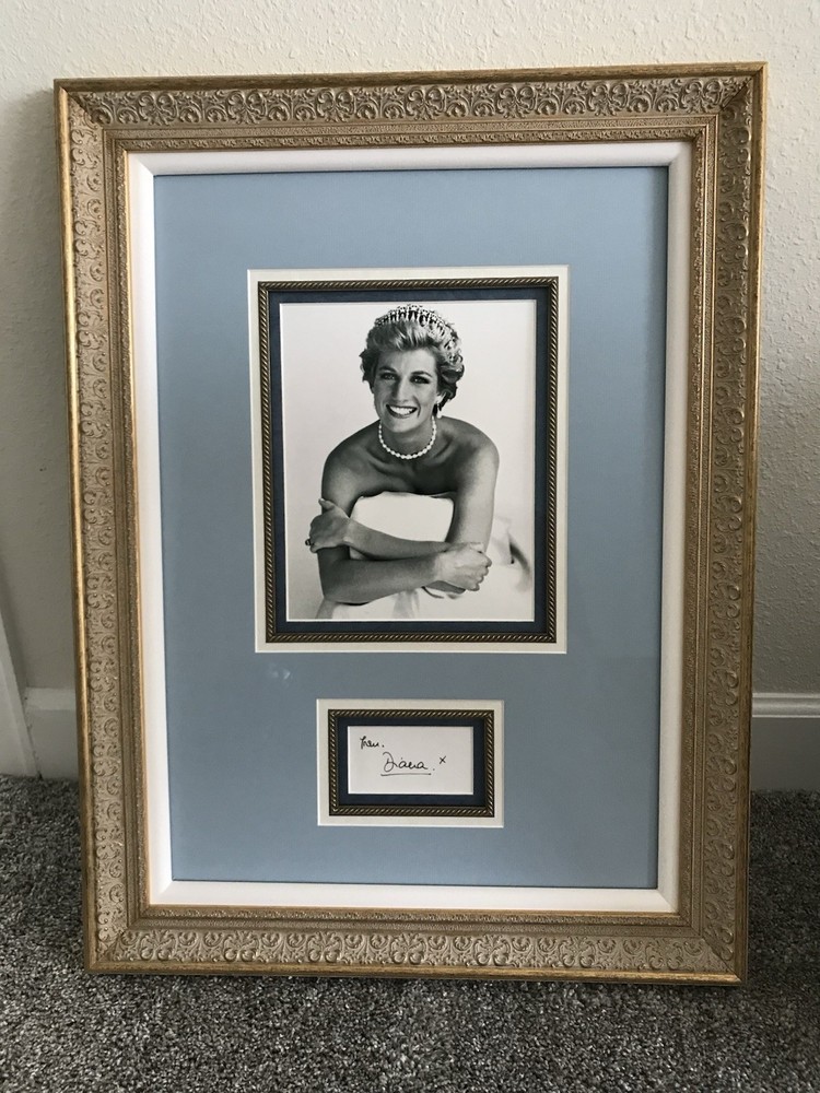 PRINCESS DIANA AUTOGRAPH With Forensic Document Examiner COA in custom framing!