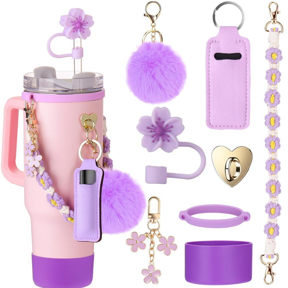 8PCS Cup Accessories for Stanley Cup 40&30oz Insulated Sleeve Travel Cup Holder