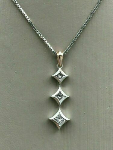 1.25 CT Round Cut Real Moissanite Joureny Pendant 14K White Gold Plated Silver