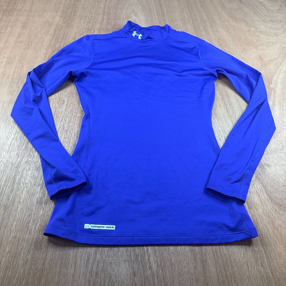 Under Armour ColdGear Mock Neck Compression Top Purple Women M