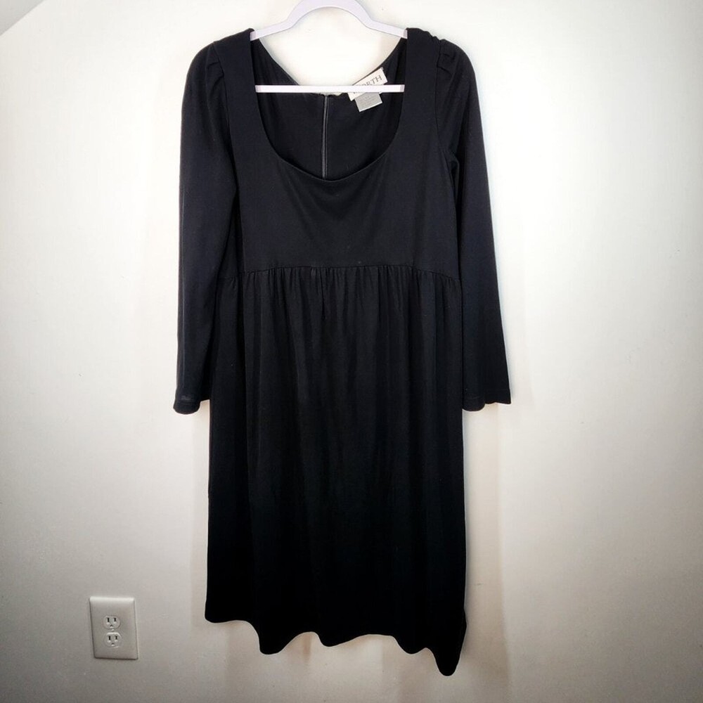 Vintage Black Silk Whimsigoth Babydoll Dress Size 12 90s Balletcore
