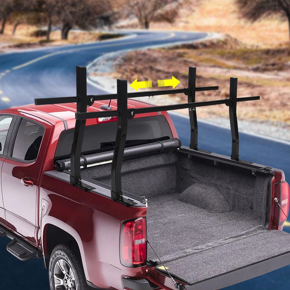 2Pcs Heavy-Duty 1000lbs Adjustable Truck Bed Rack for Ladders Kayaks Lumber