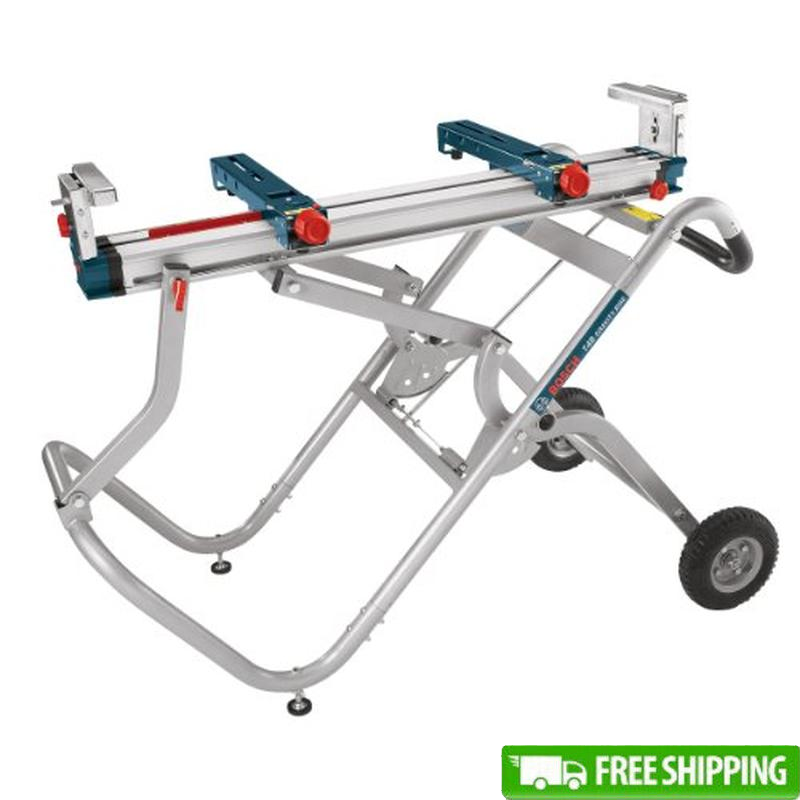 Portable Adjustable Miter Saw Stand Gravity Rise System 18ft Capacity Wheels New