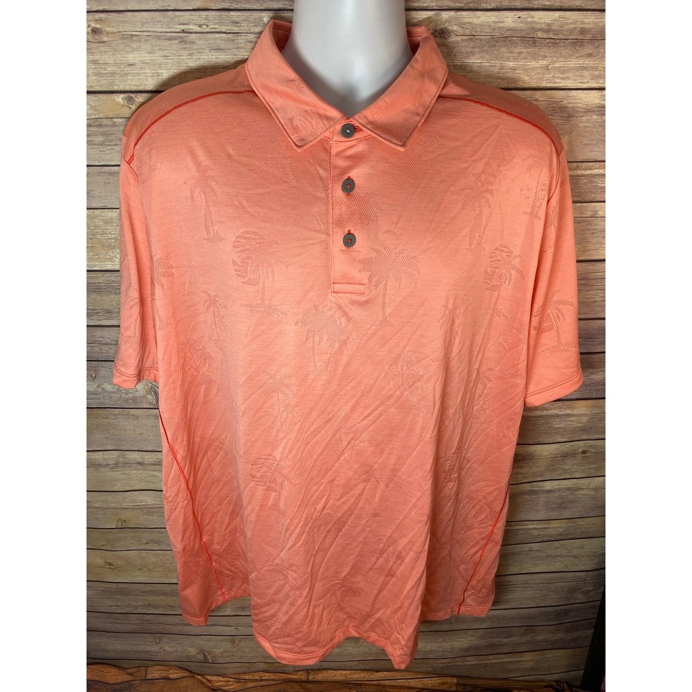 Tommy Bahama Island Zone Palm Coast Palmera Polo Shirt – Men’s 2XL – Peach Melt