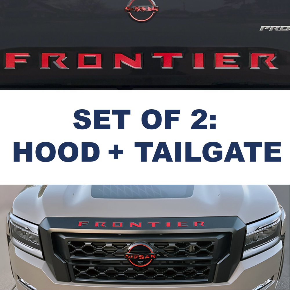 VINYL SET OF 2: TAILGATE + HOOD Red Letters 2022 2023 2024 Frontier