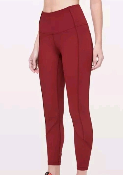 Lululemon Women's Red Daily Lineup 7/8 Leggings! Size 4 Excellent