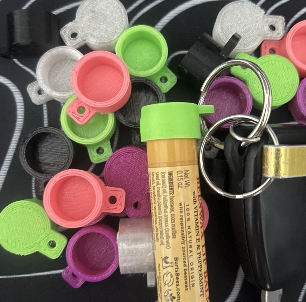 10!PCS Chapstick Burt’s Bees Lip Balm Keychain Holder Rubber Flexible USA MADE