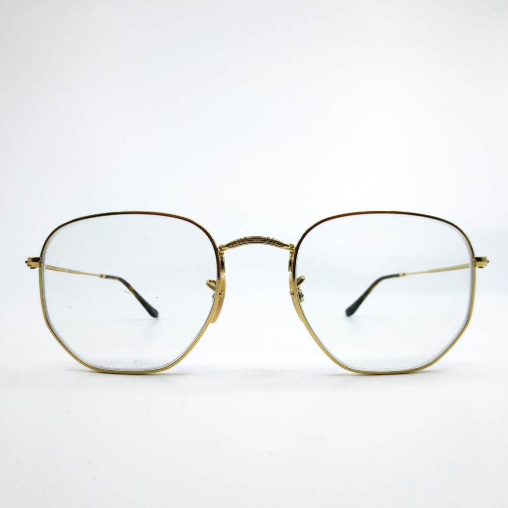 RAY BAN RB3548-N 001 Gold Unisex Round Full Rim Eyeglasses 54-21-145 3N