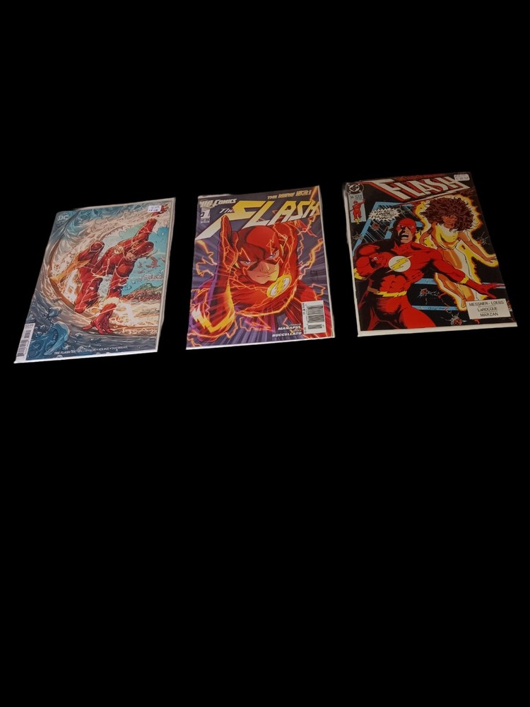Lote de 3 paquetes de cómics Flash DC Messner Loebs superhéroe fantasía coleccionable