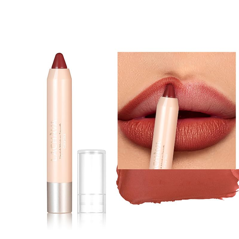 Red Lipstick Crayon Long-Lasting Waterproof Velvet Lip Stain Full Coverage Matte