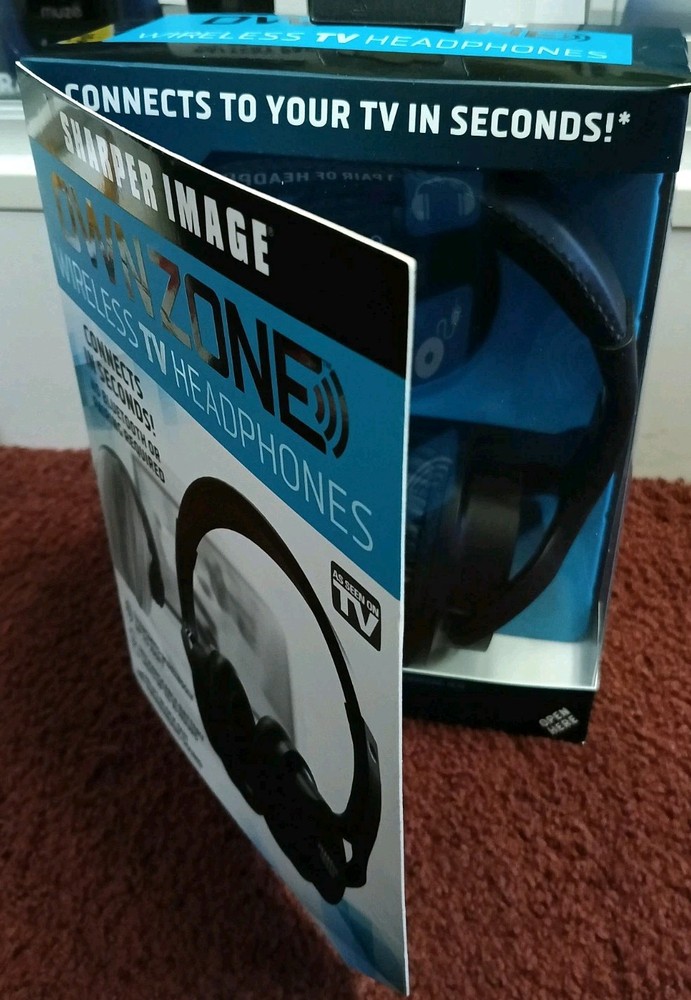 OwnZone Wireless TV Headphones, Sharper Image, Black, AS SEEN ON TV, New In Box
