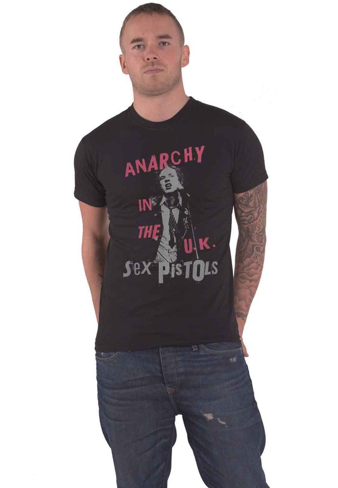 Sex Pistols Anarchy in the UK Official Mens Black Band Logo T-Shirt