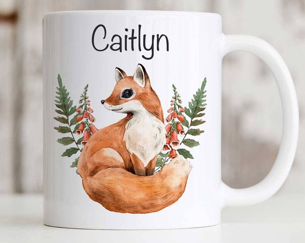 Fox Mug Personalised Fox Mug Coffee Mug Gift Mug Tea Cup
