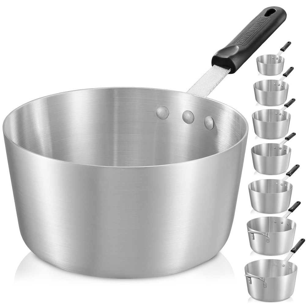 Aluminum Sauce Pans with Silicone Handles, NSF Certified Professional Cookware