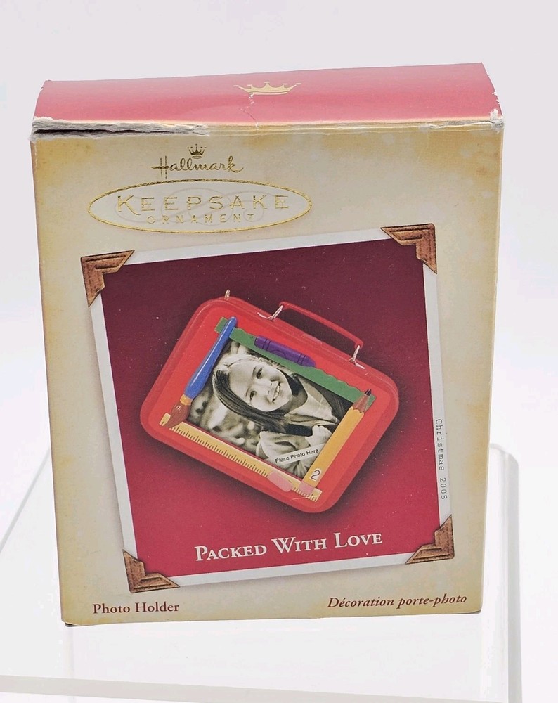Hallmark Packed With Love Christmas Ornament Photo Holder Lunch Box