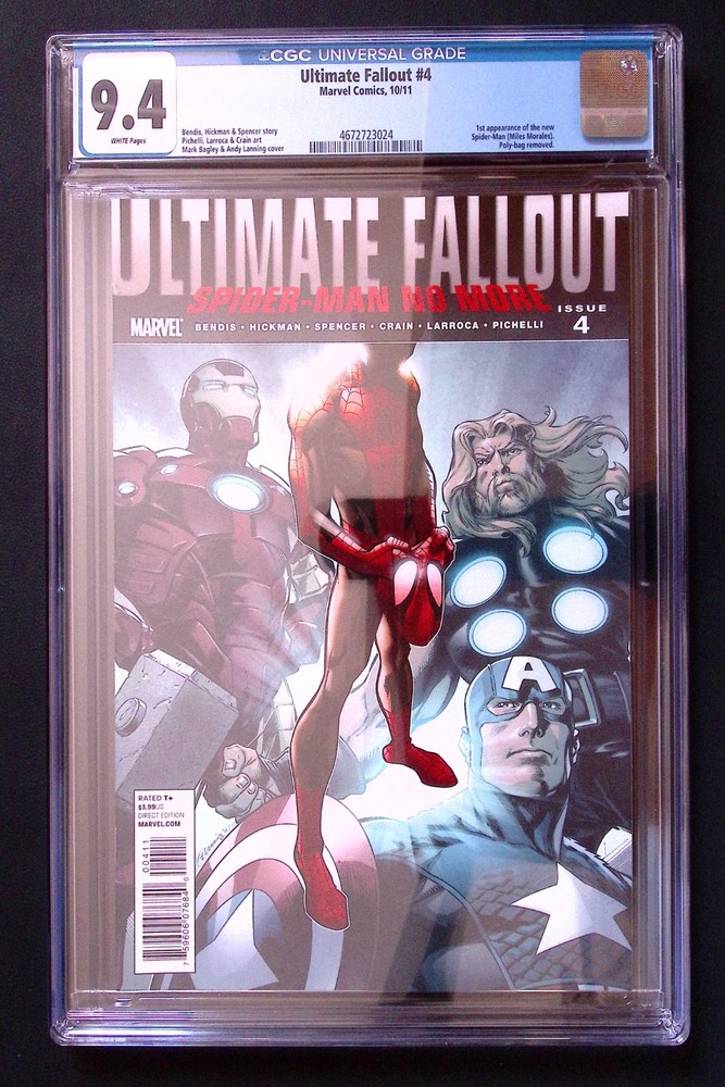 Ultimate Fallout #4 1st Print | 1st app Miles Morales | Marvel  2011 |CGC 9.4 WP