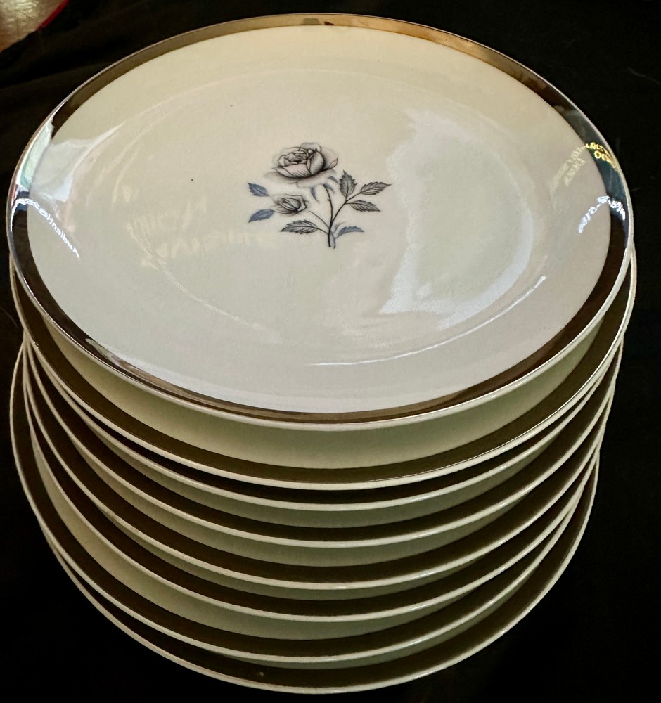 Royal Song Moonlight Rose Salad DessertPlates (8) 7-1/2