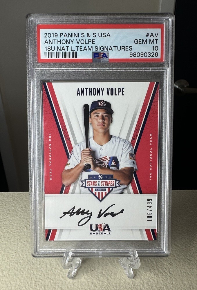 2019 Panini USA Anthony Volpe Rookie Auto /499 RC AU PSA 10 Gem Mint