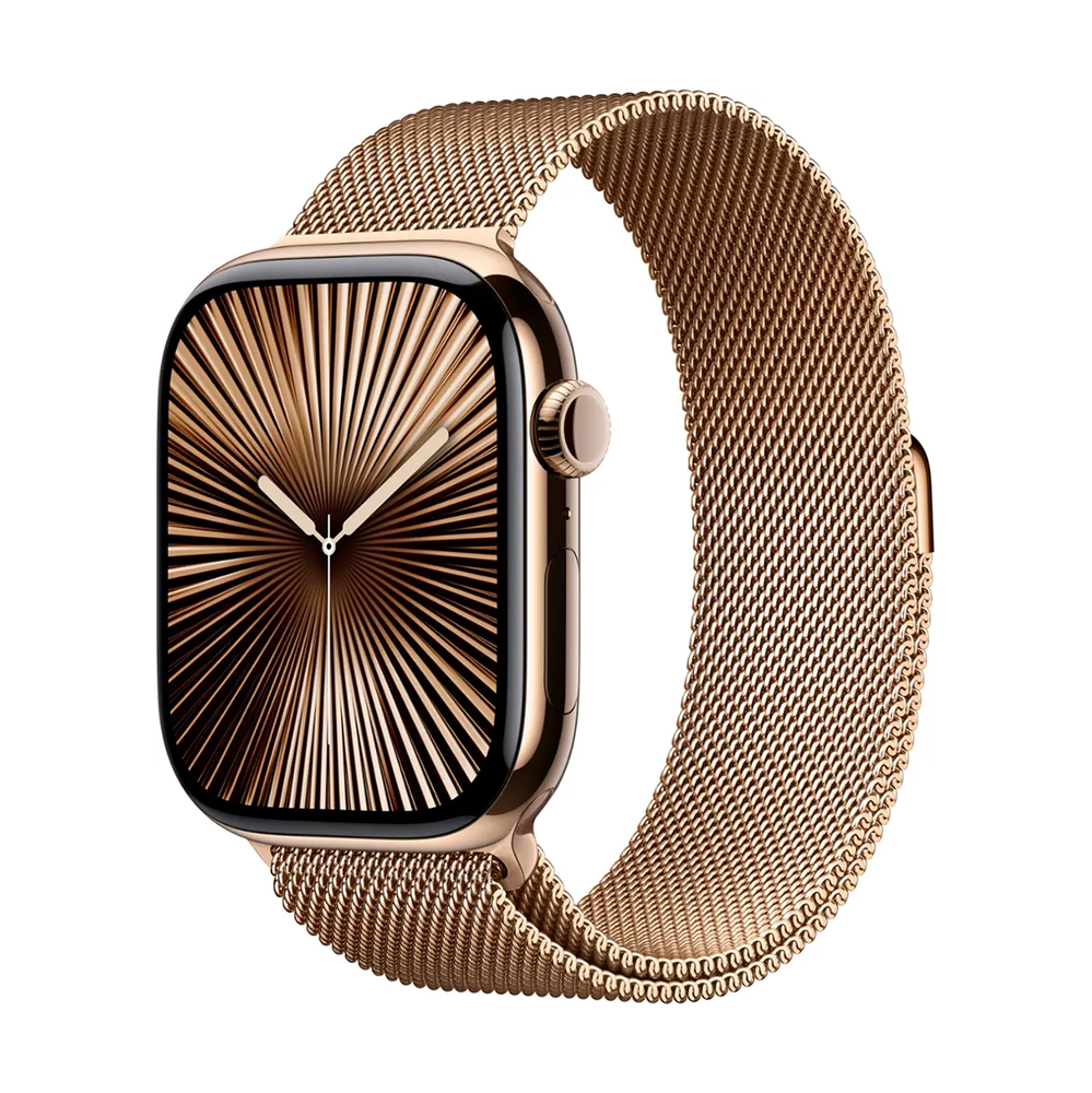 Apple Watch Series 10 46mm Titanium GPS + Cellular Gold Milanese Loop MX003LW/A
