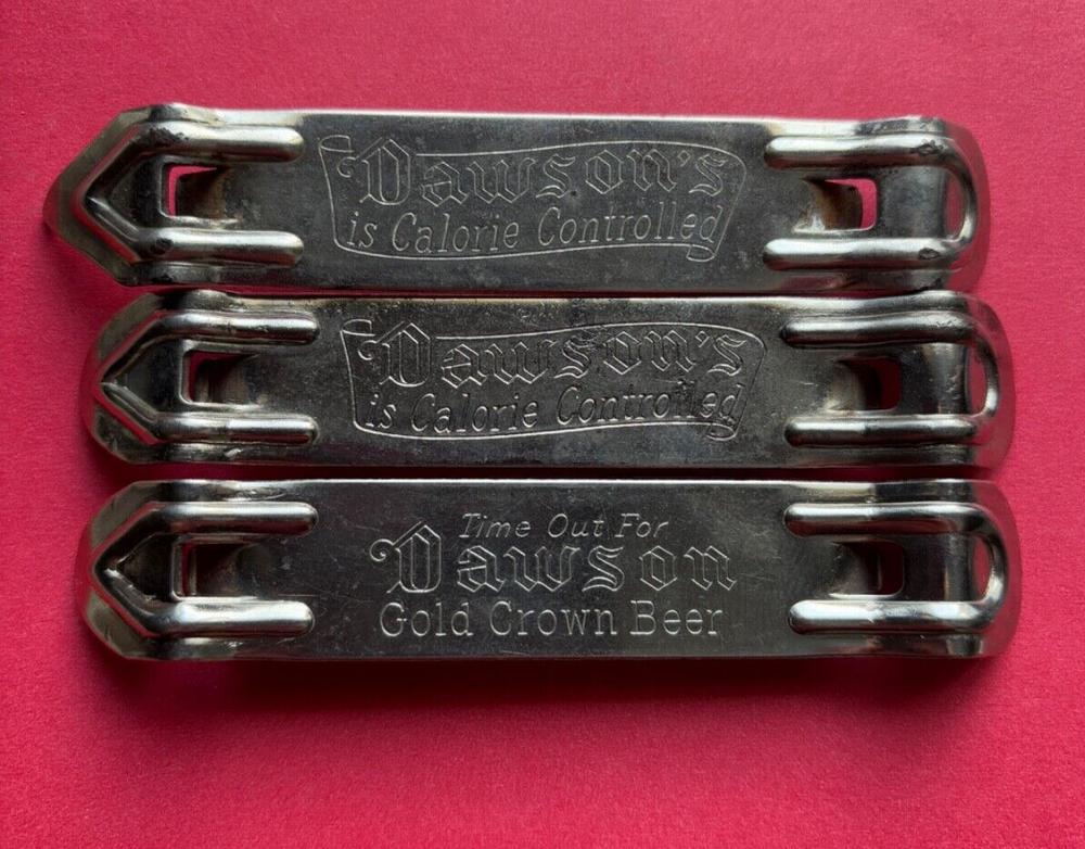 3 DIFF. VINTAGE 1950's DAWSON'S DAWSON BEER BOTTLE CAN OPENERS NEW BEDFORD MA.