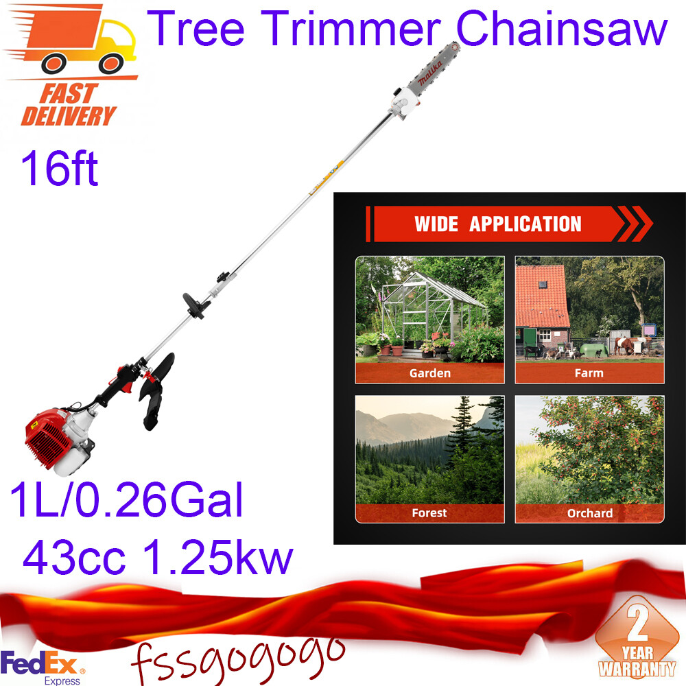 Gas-Powered Pole Saw Chainsaw for Tree Trimming and Pruning