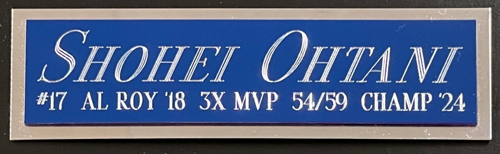 SHOHEI OHTANI DODGERS NAMEPLATE FOR AUTOGRAPHED Signed BASEBALL-JERSEY-PHOTO-BAT