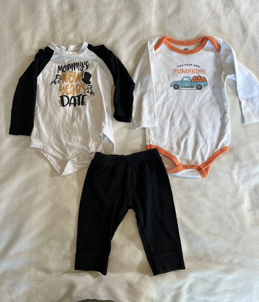 HB & Unique Baby 18 Month Thanksgiving & New Year 3 Piece Christmas Clothes Good-image