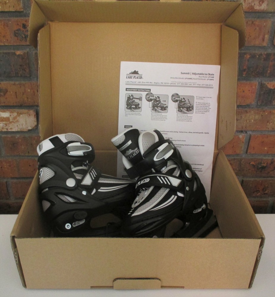 Lake Placid Summit Adjustable Ice Skates - Kids Size US 10J-13J - New, in Box