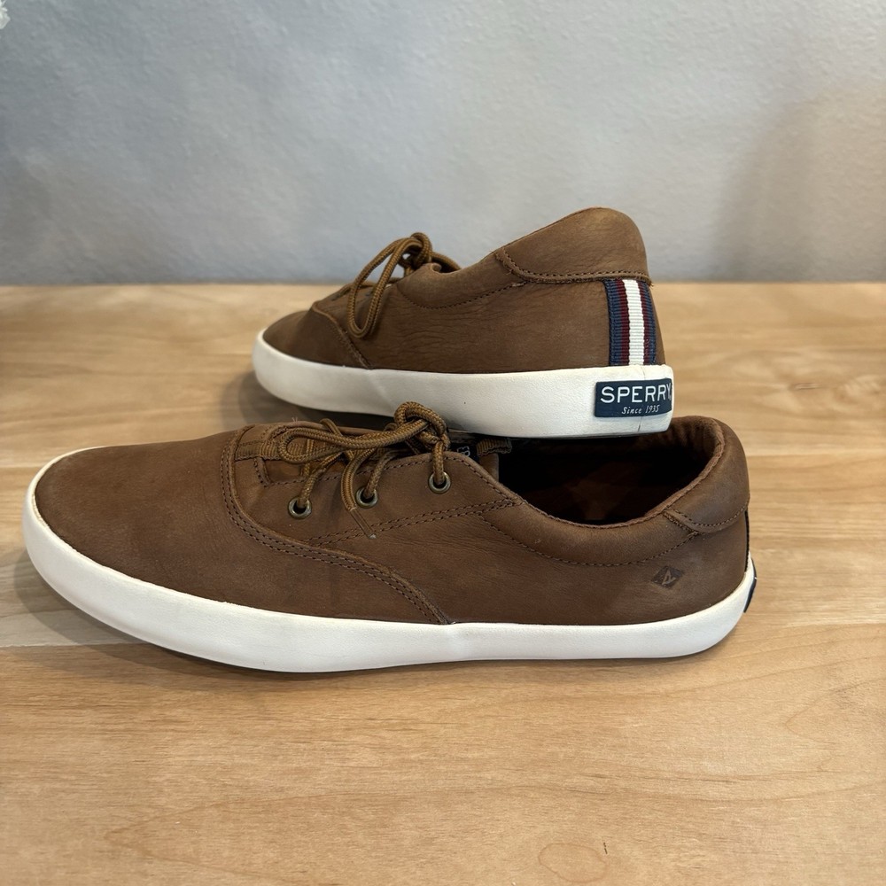 Kids' Washable Brown Leather Sperry Spinnaker Boat Shoes Unisex