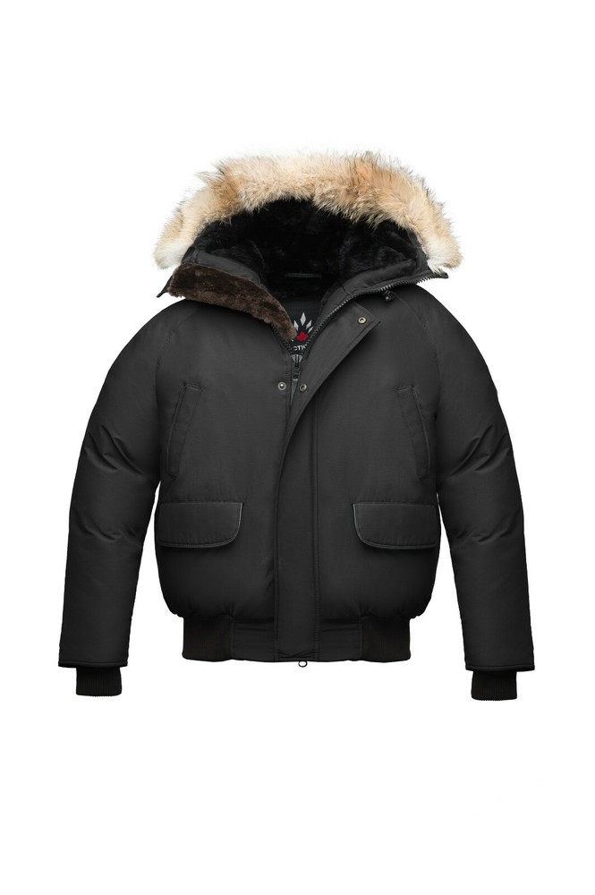 Goose Arctic Bay Inuvik bomber black coyoye  beaver fur made Canada MSRP1295$