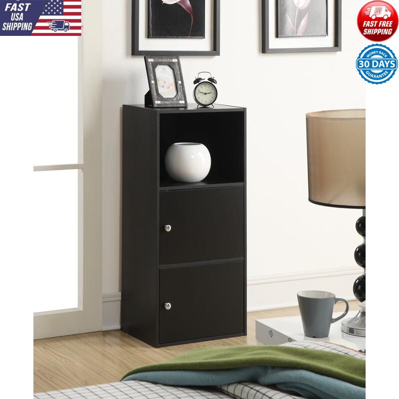 Modular 2-Door Storage Cabinet Office Organizer Easy Assembly Magnetic Hinges US
