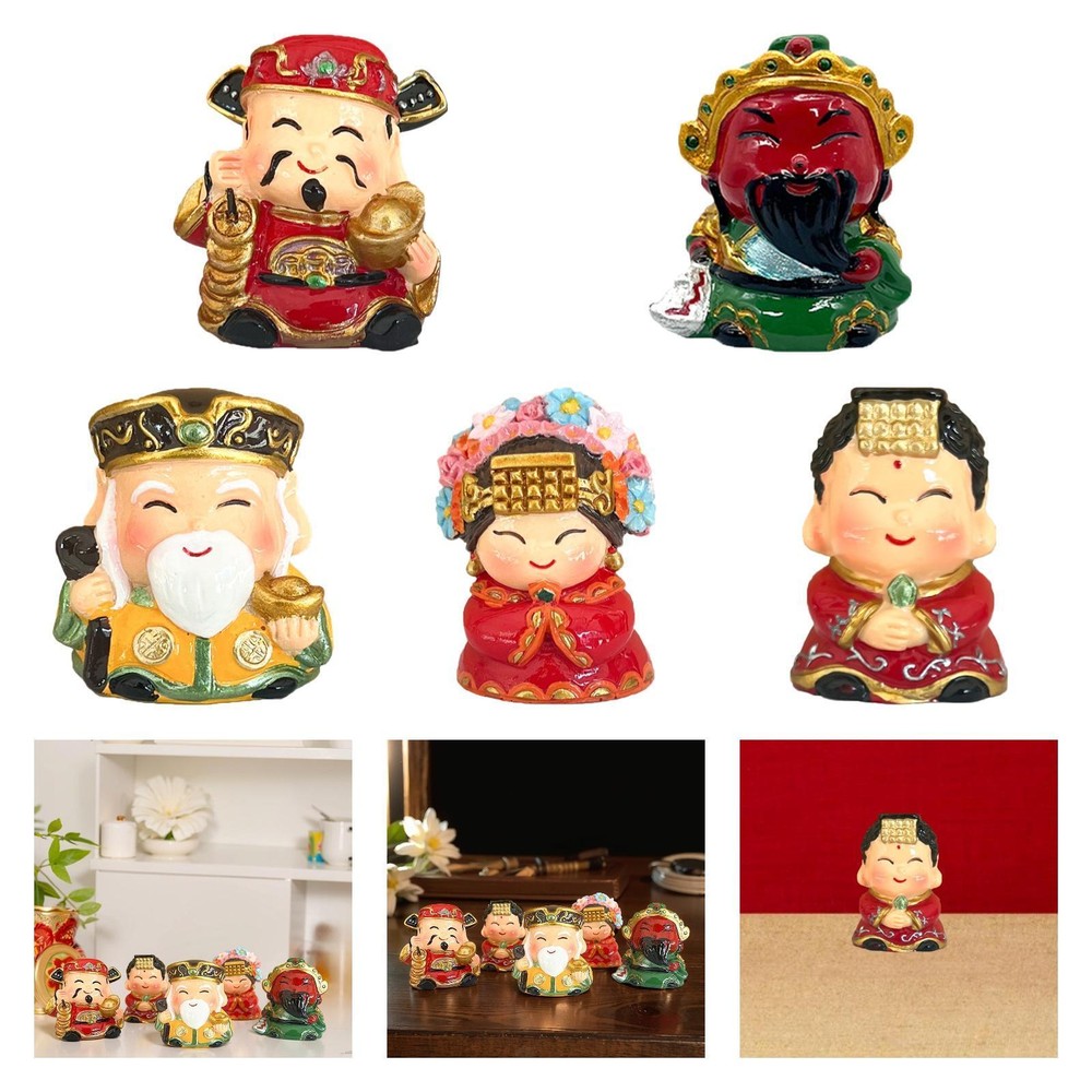 Resin Mini Chinese Immortal Statue for Home Office Fengshui Decor Versatile